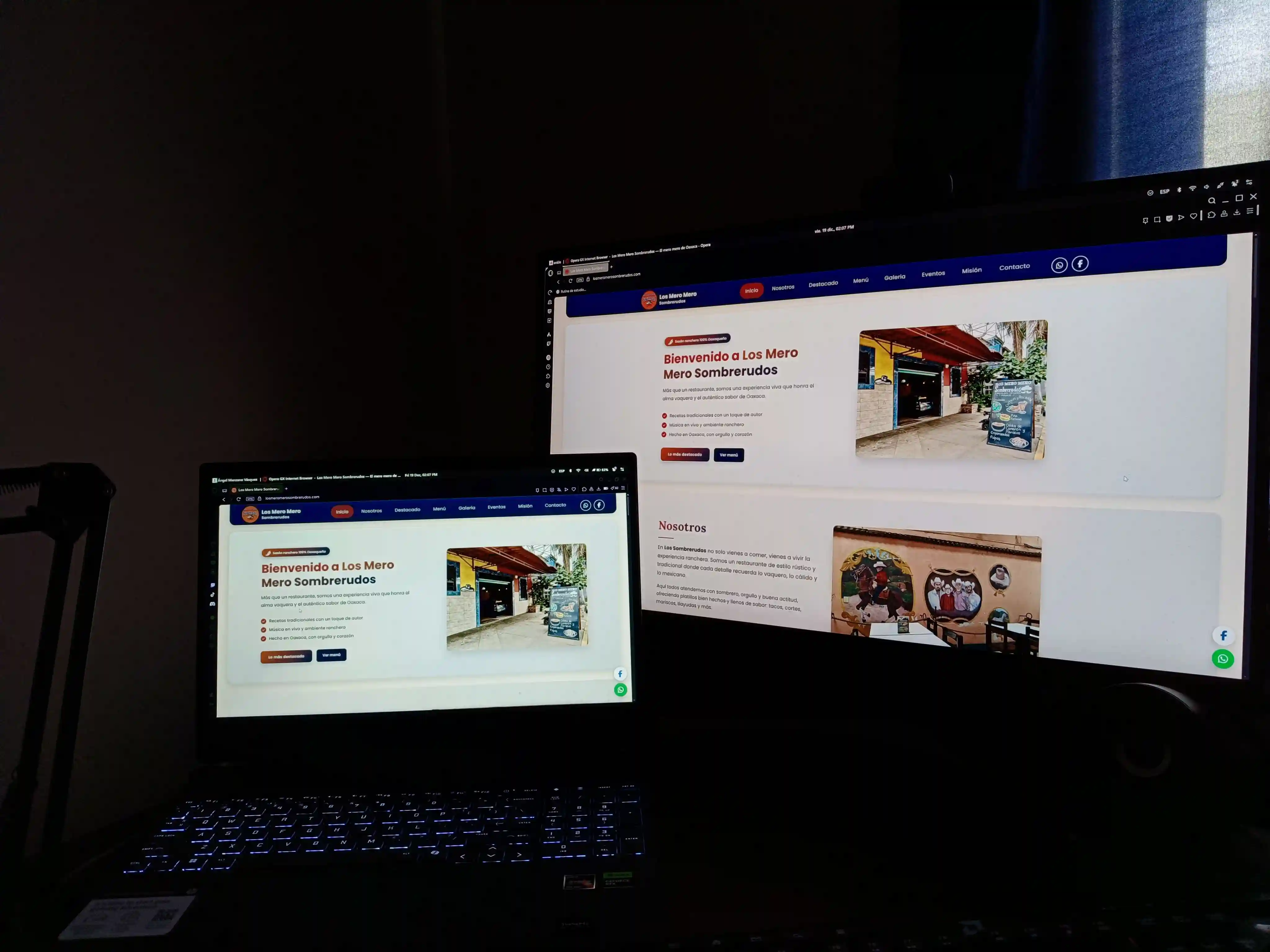 Sitio web de Los Mero Mero Sombrerudos - Restaurante mexicano diseñado por Tech 117